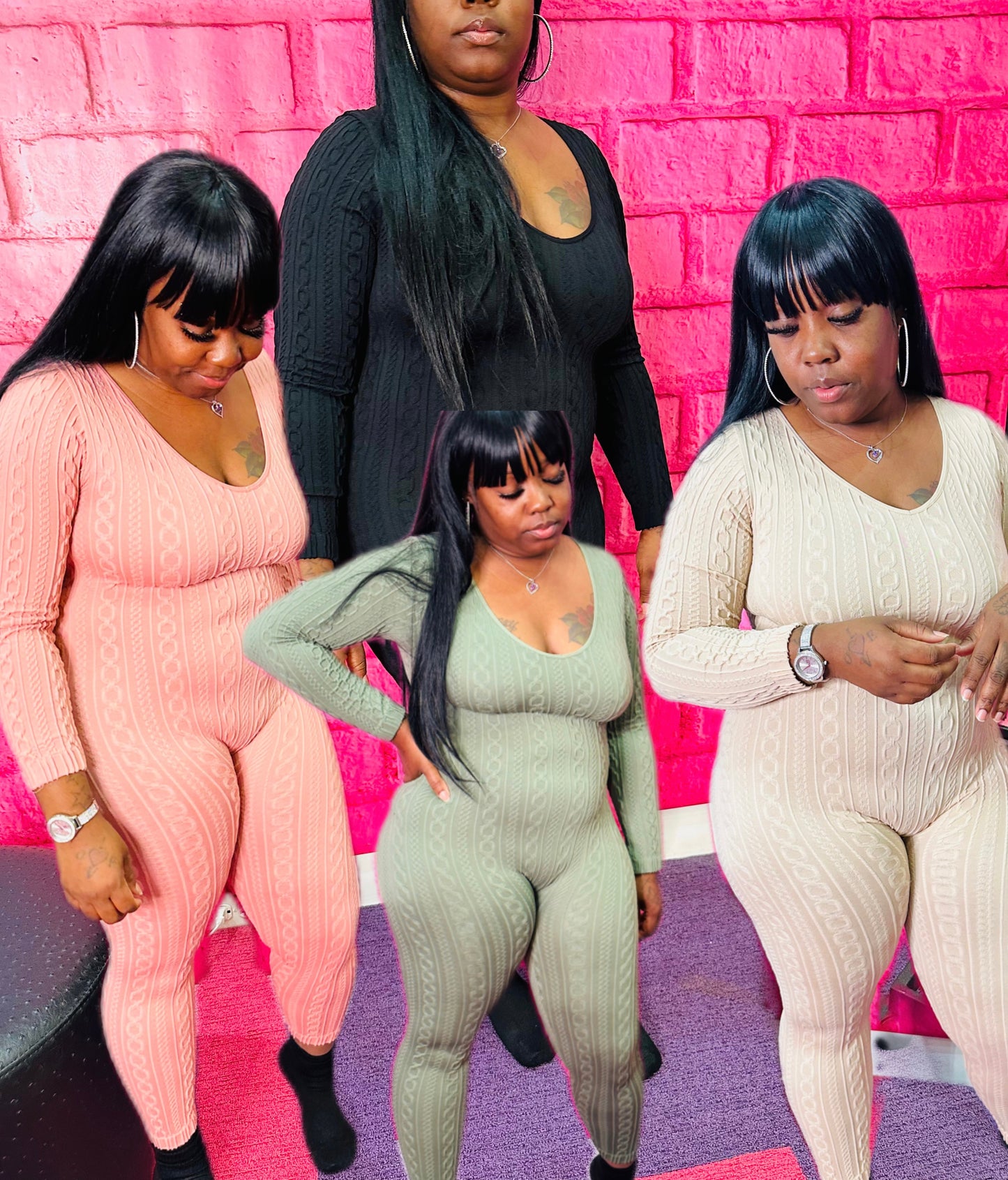 Embossed jumpsuit