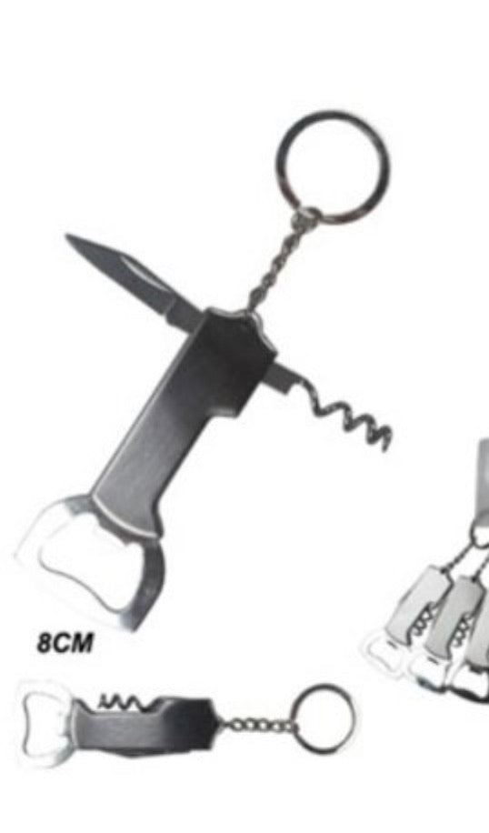 Cork Screw Bottle Opener Novelty Key Chain