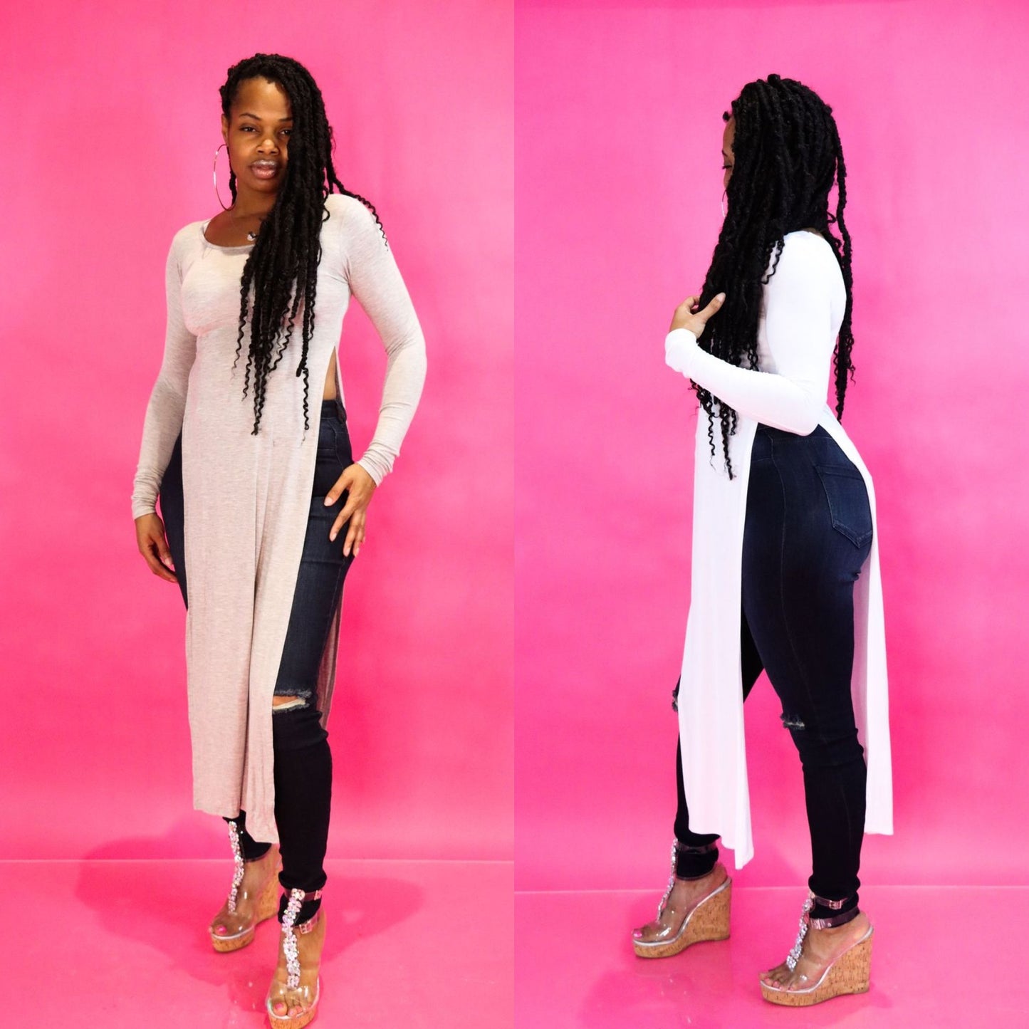 Long sleeve side split