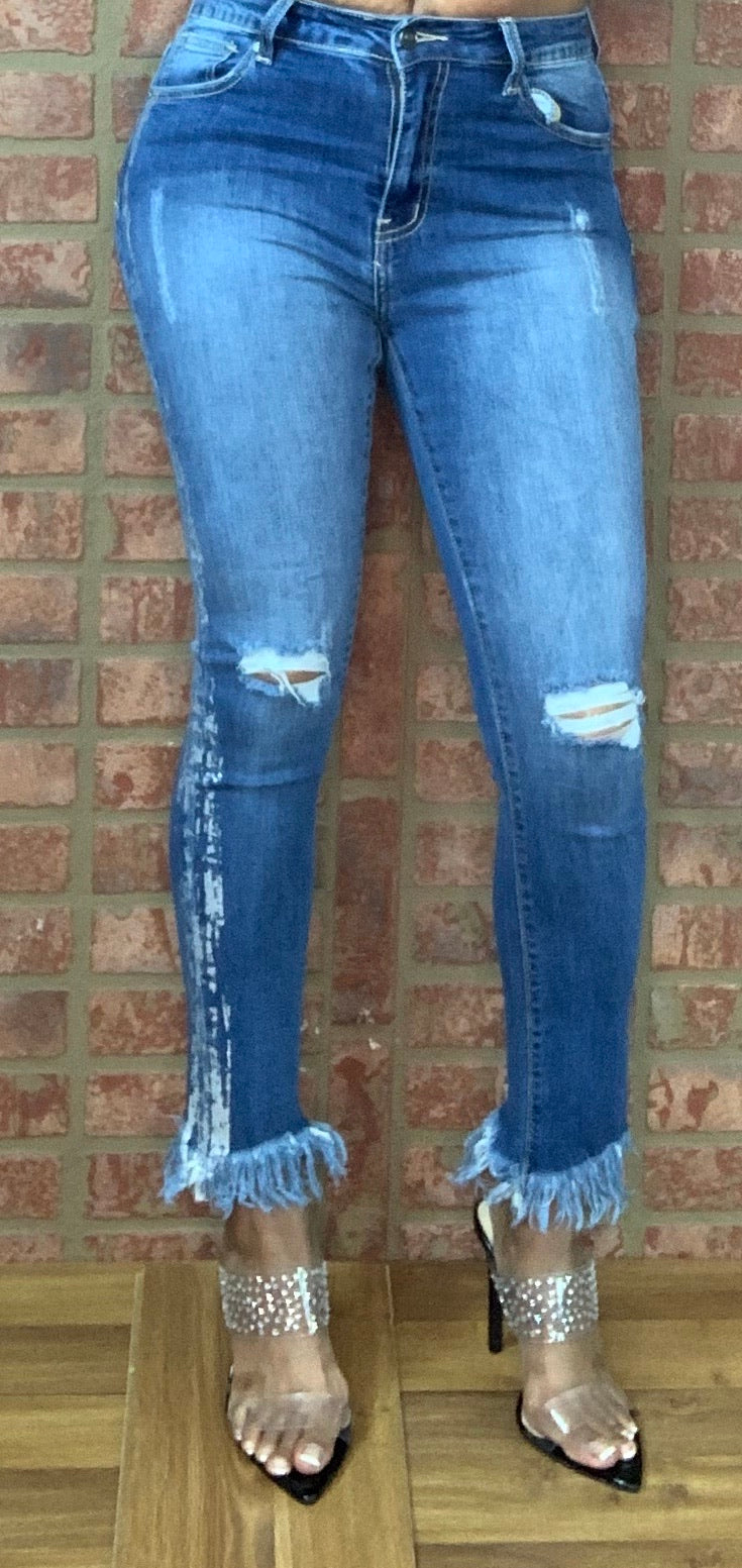 Frayed jean