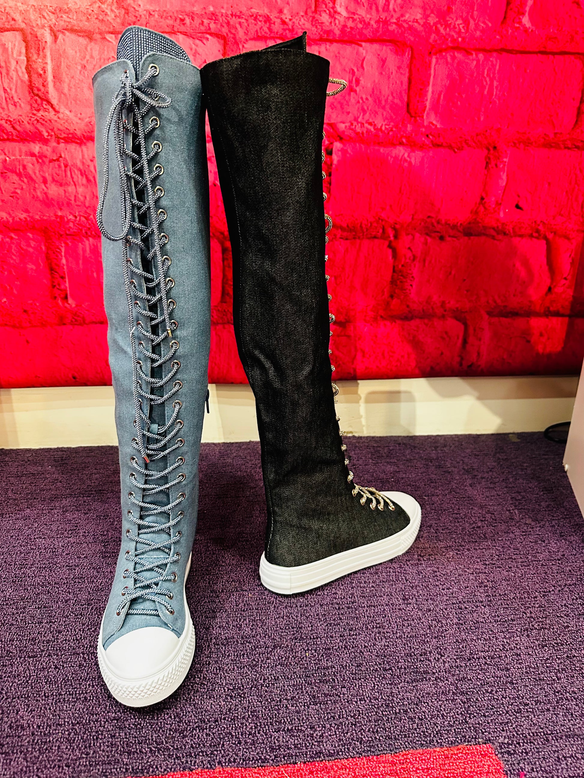 Thigh high sneakers shop converse