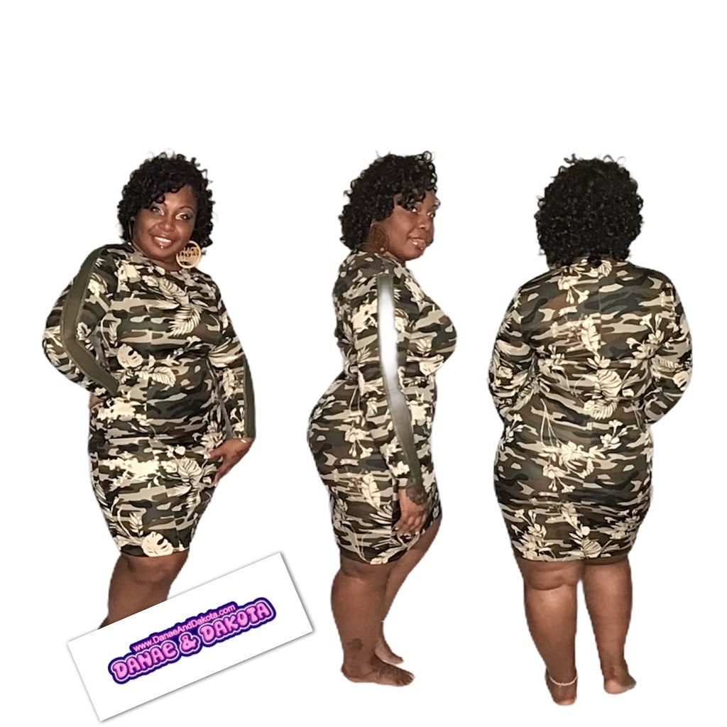 Olive Camouflage Bodycon